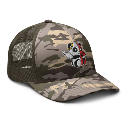 MK Good vs Evil Panda Embroidered Camouflage trucker hat