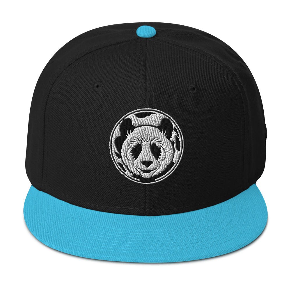 MK Panda Head Embroidered Snapback Hat