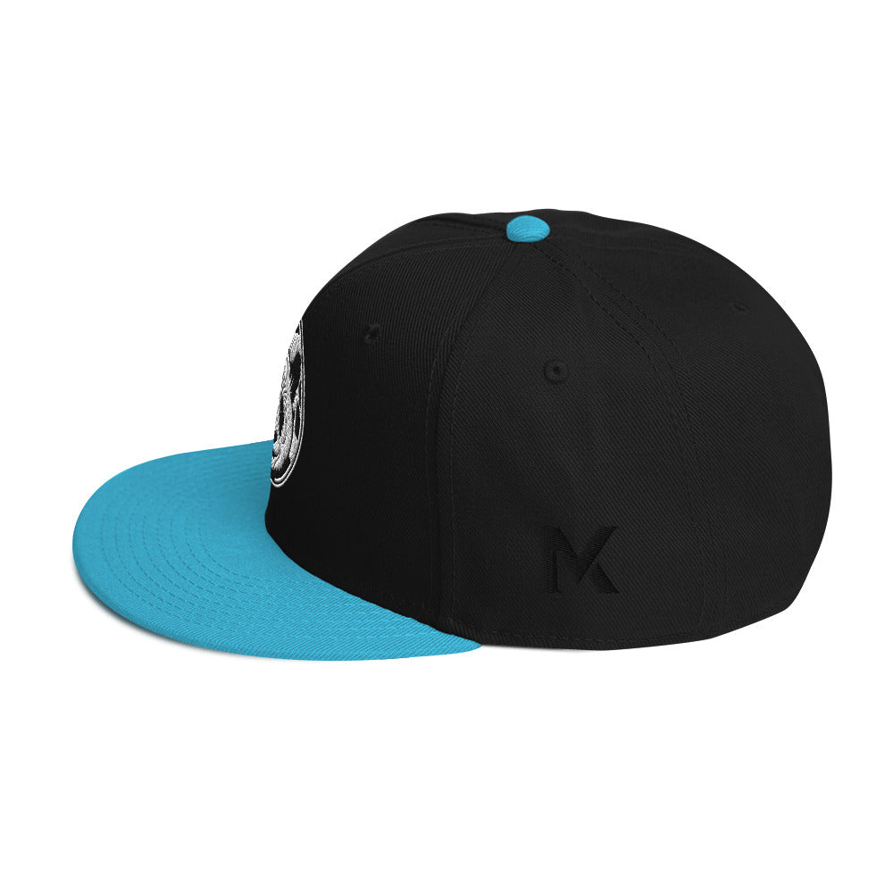 MK Panda Head Embroidered Snapback Hat