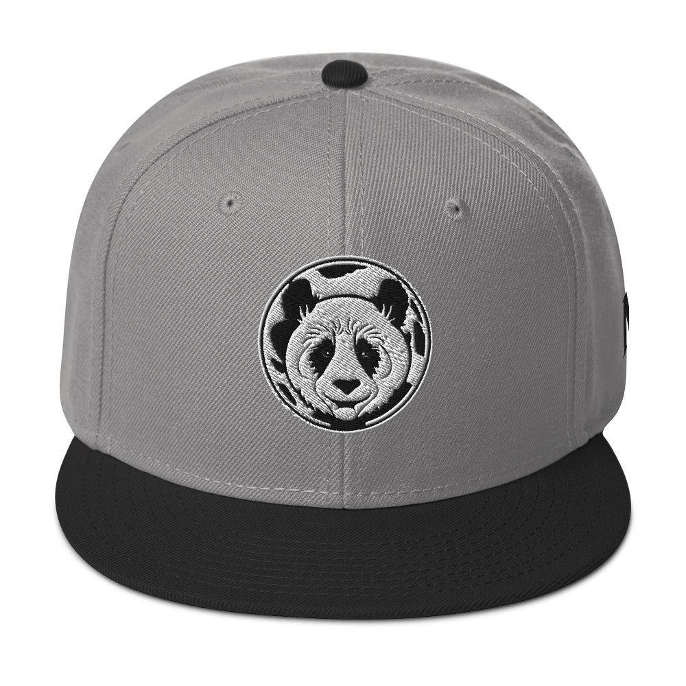 MK Panda Head Embroidered Snapback Hat