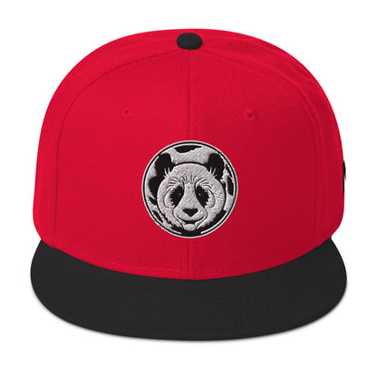 MK Panda Head Embroidered Snapback Hat