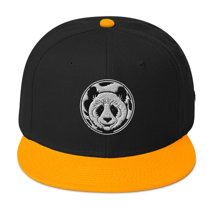 MK Panda Head Embroidered Snapback Hat