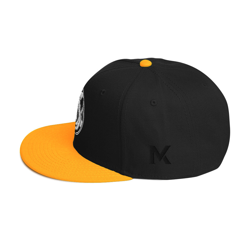 MK Panda Head Embroidered Snapback Hat