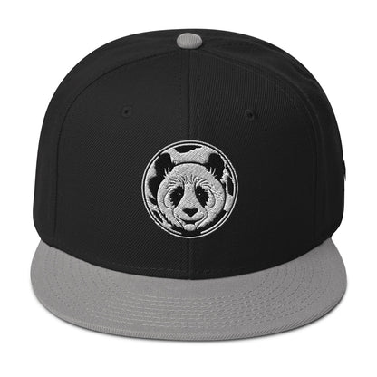 MK Panda Head Embroidered Snapback Hat