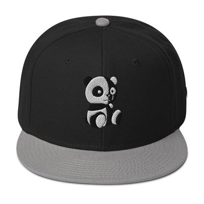 MK Panda Embroidered Snapback Hat