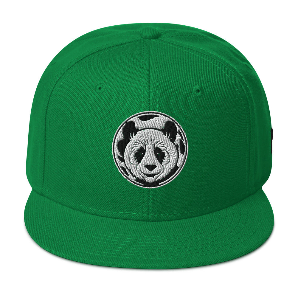 MK Panda Head Embroidered Snapback Hat