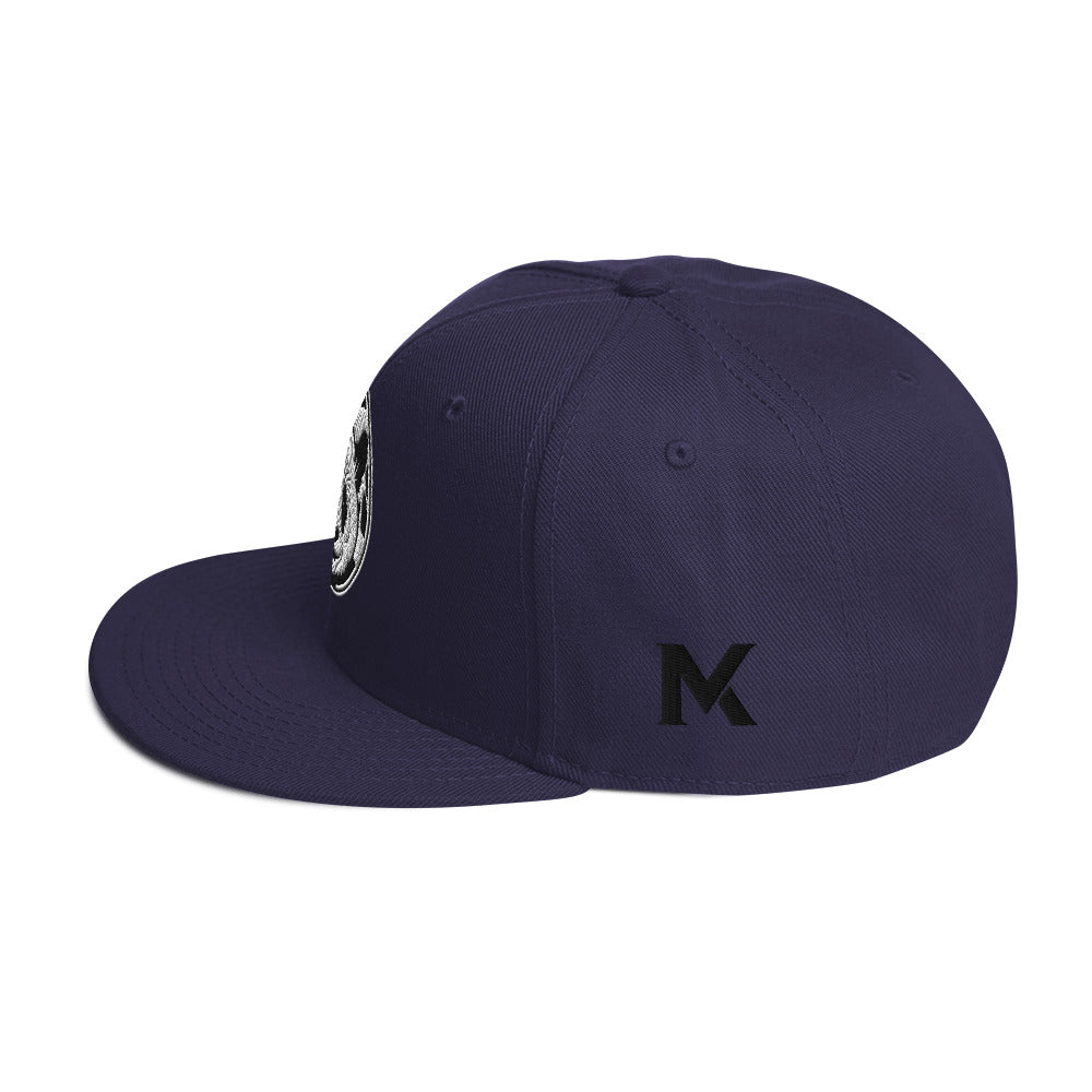 MK Panda Head Embroidered Snapback Hat