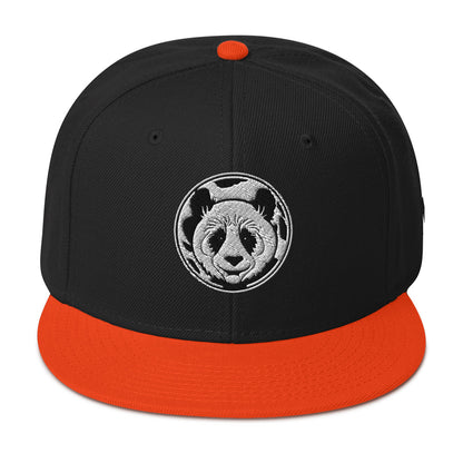 MK Panda Head Embroidered Snapback Hat