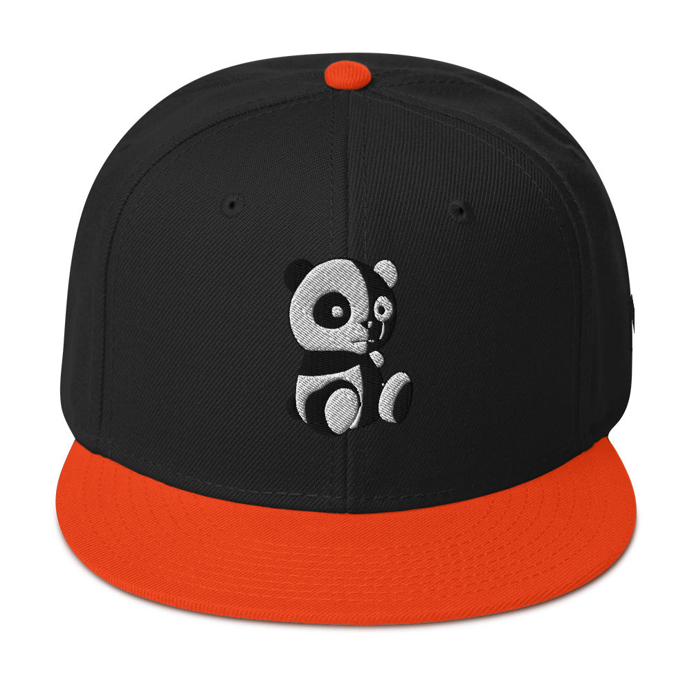 MK Panda Embroidered Snapback Hat