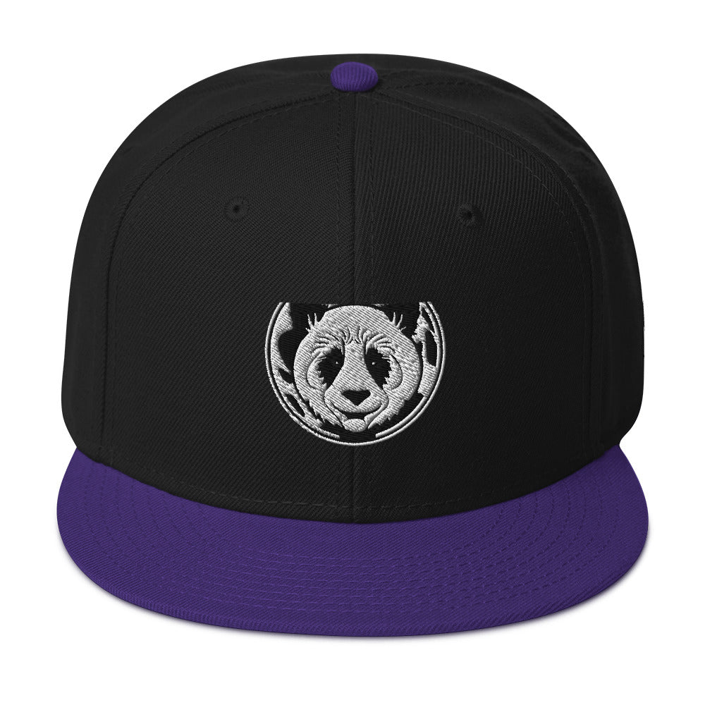 MK Panda Head Embroidered Snapback Hat