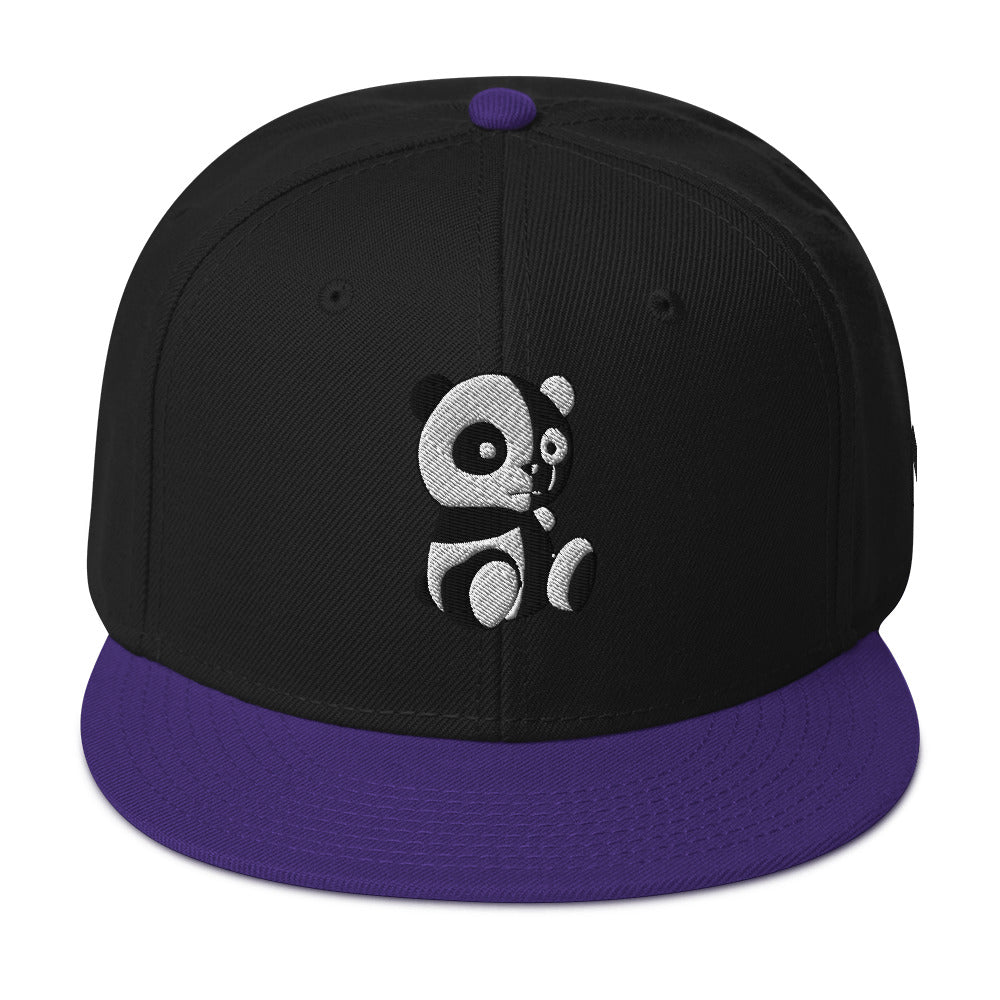 MK Panda Embroidered Snapback Hat