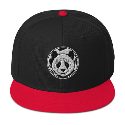 MK Panda Head Embroidered Snapback Hat