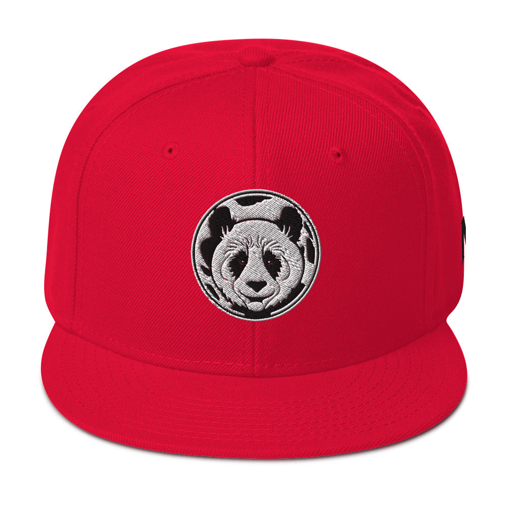 MK Panda Head Embroidered Snapback Hat