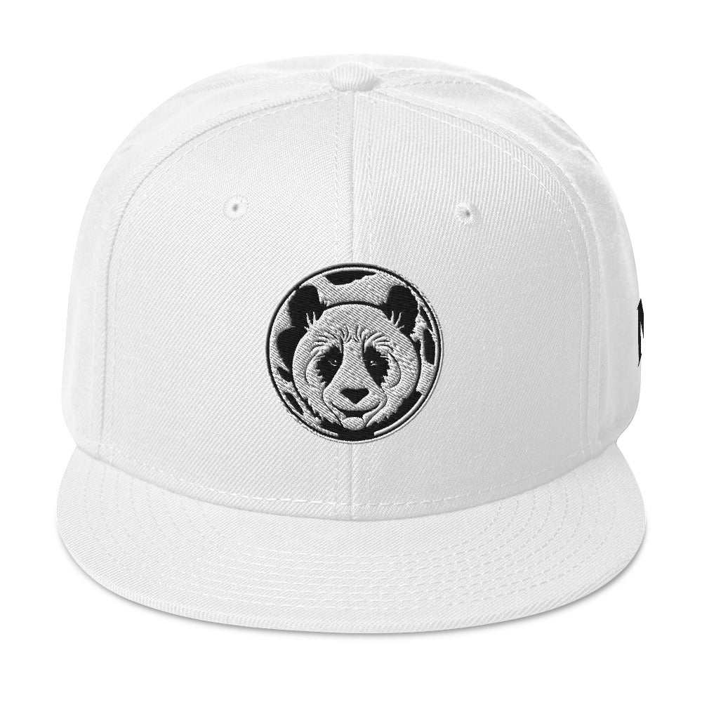 MK Panda Head Embroidered Snapback Hat