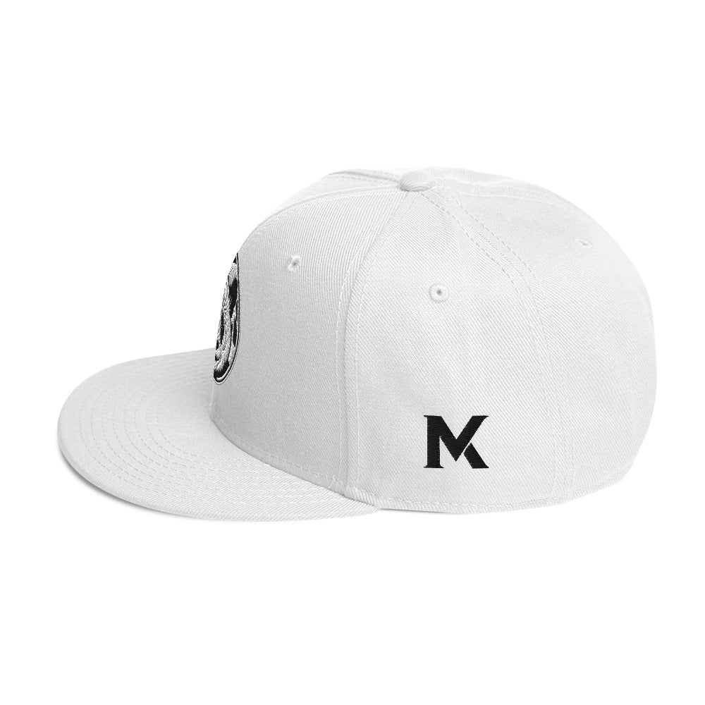 MK Panda Head Embroidered Snapback Hat