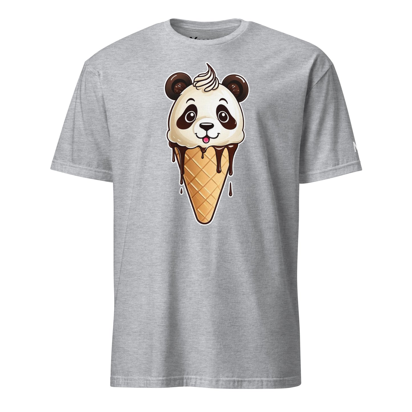 Panda (Vanilla & Chocolate) Ice Cream Cone DTG Print Short-Sleeve Unisex T-Shirt