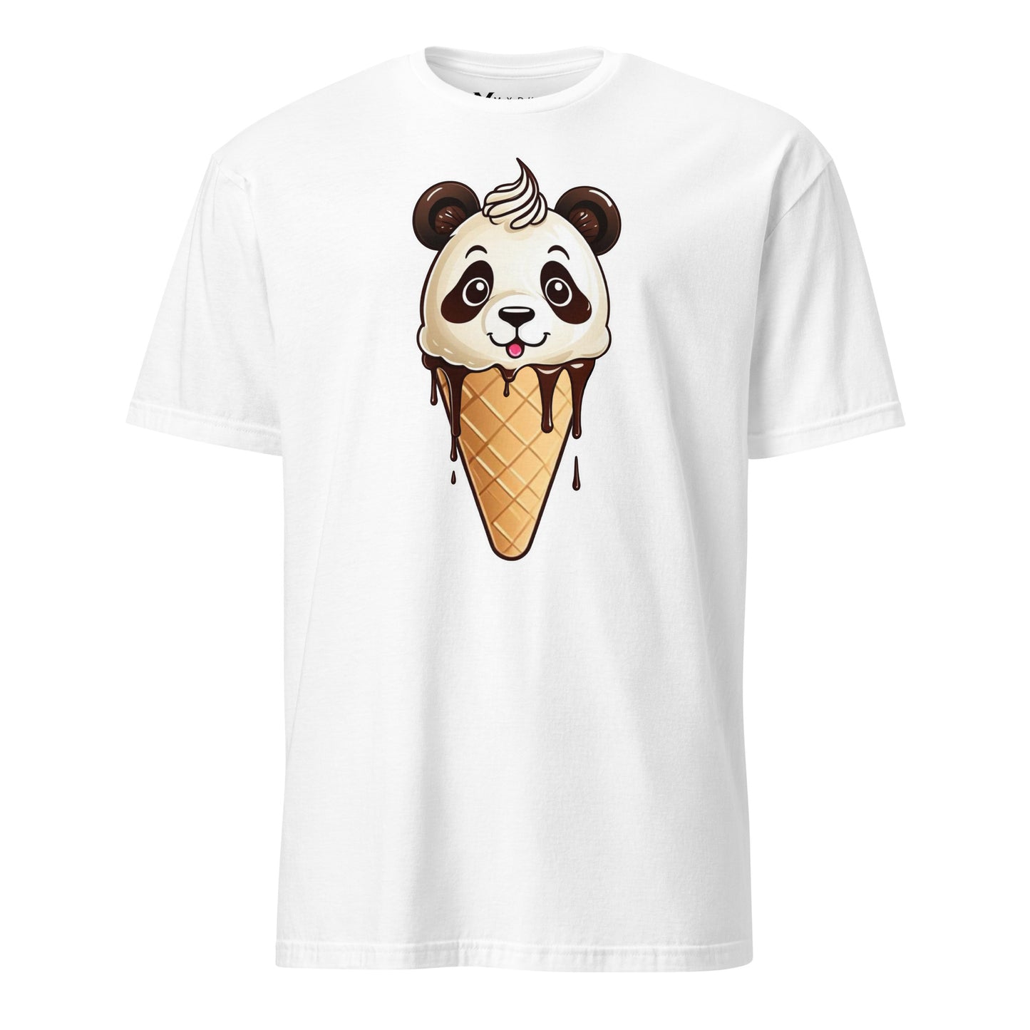 Panda (Vanilla & Chocolate) Ice Cream Cone DTG Print Short-Sleeve Unisex T-Shirt