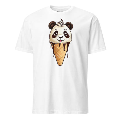 Panda (Vanilla & Chocolate) Ice Cream Cone DTG Print Short-Sleeve Unisex T-Shirt