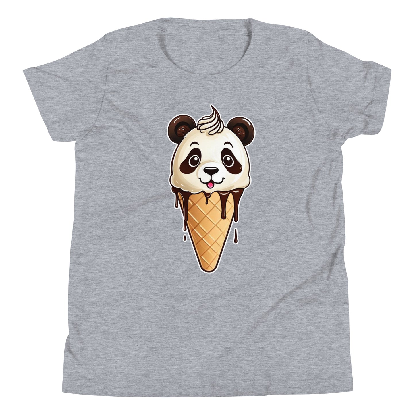 Panda Ice Cream Cone (Vanilla & Chocolate) Youth Short Sleeve T-Shirt