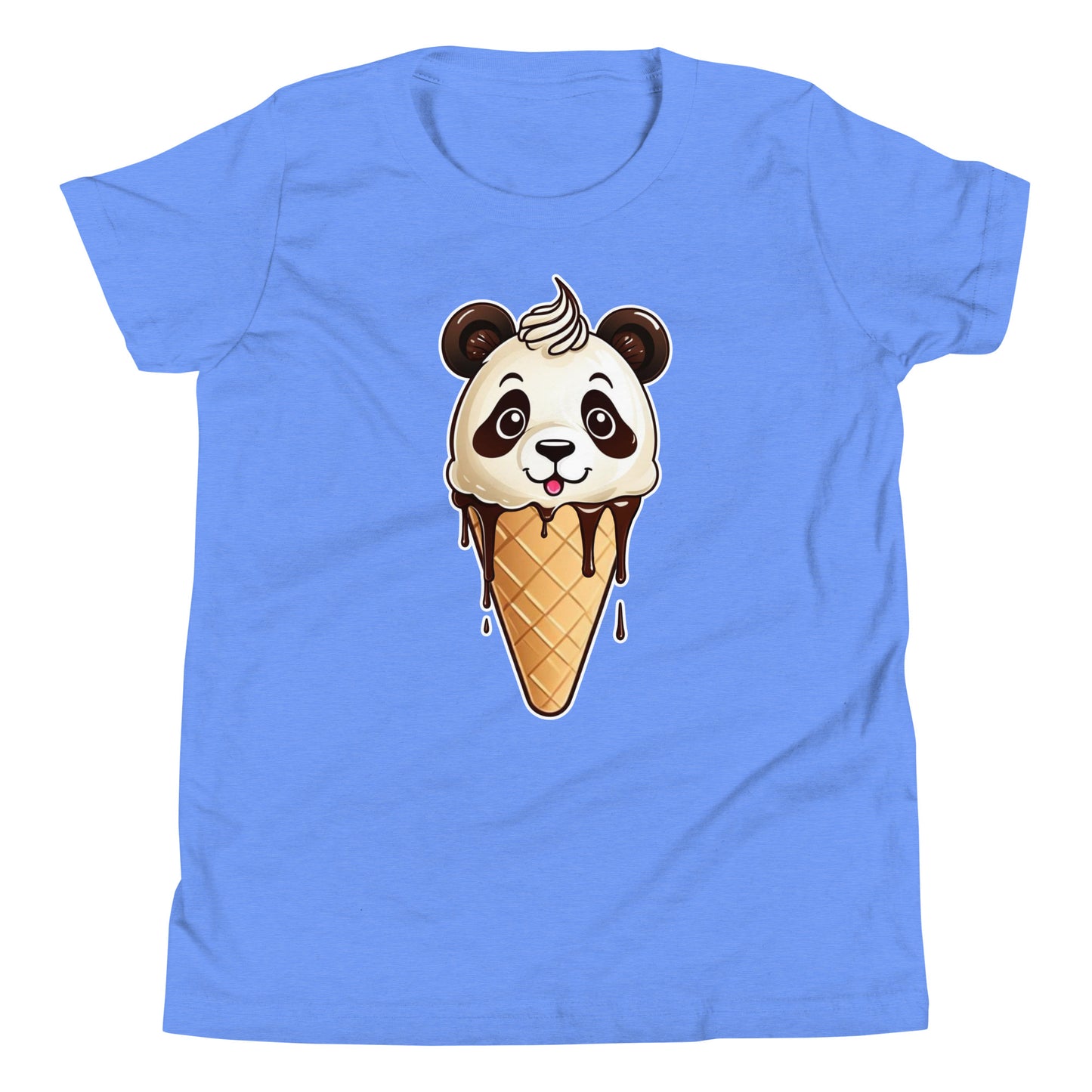 Panda Ice Cream Cone (Vanilla & Chocolate) Youth Short Sleeve T-Shirt