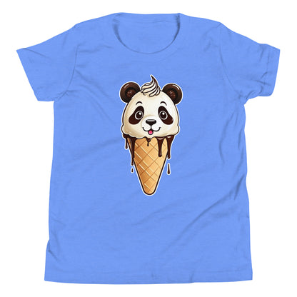 Panda Ice Cream Cone (Vanilla & Chocolate) Youth Short Sleeve T-Shirt