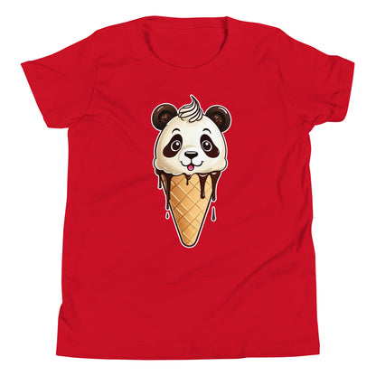 Panda Ice Cream Cone (Vanilla & Chocolate) Youth Short Sleeve T-Shirt