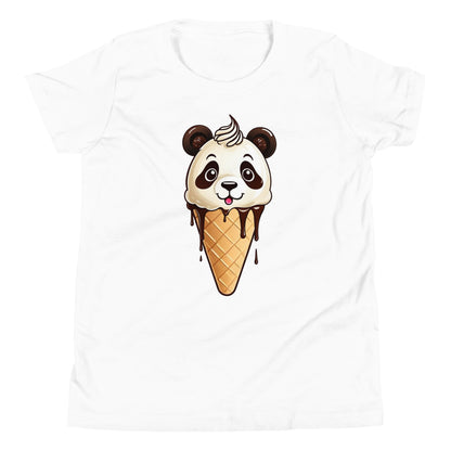 Panda Ice Cream Cone (Vanilla & Chocolate) Youth Short Sleeve T-Shirt